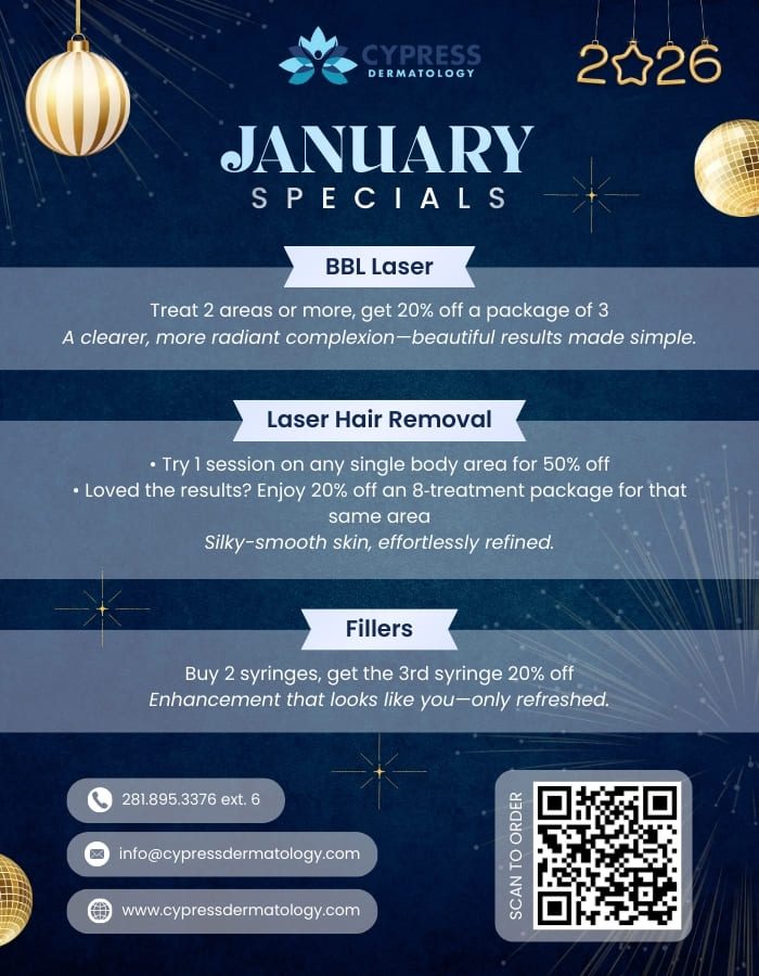 Cypress Dermatology January Specials 2026